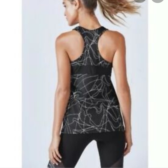 Fabletics Mary Tank Vented/Mesh Black White L - Picture 3 of 9